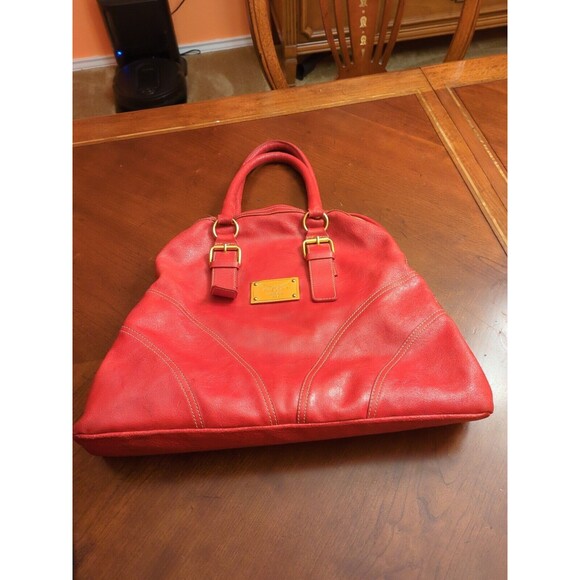GUIA’S Large Made in Italy Leather Red Bag - Picture 4 of 16